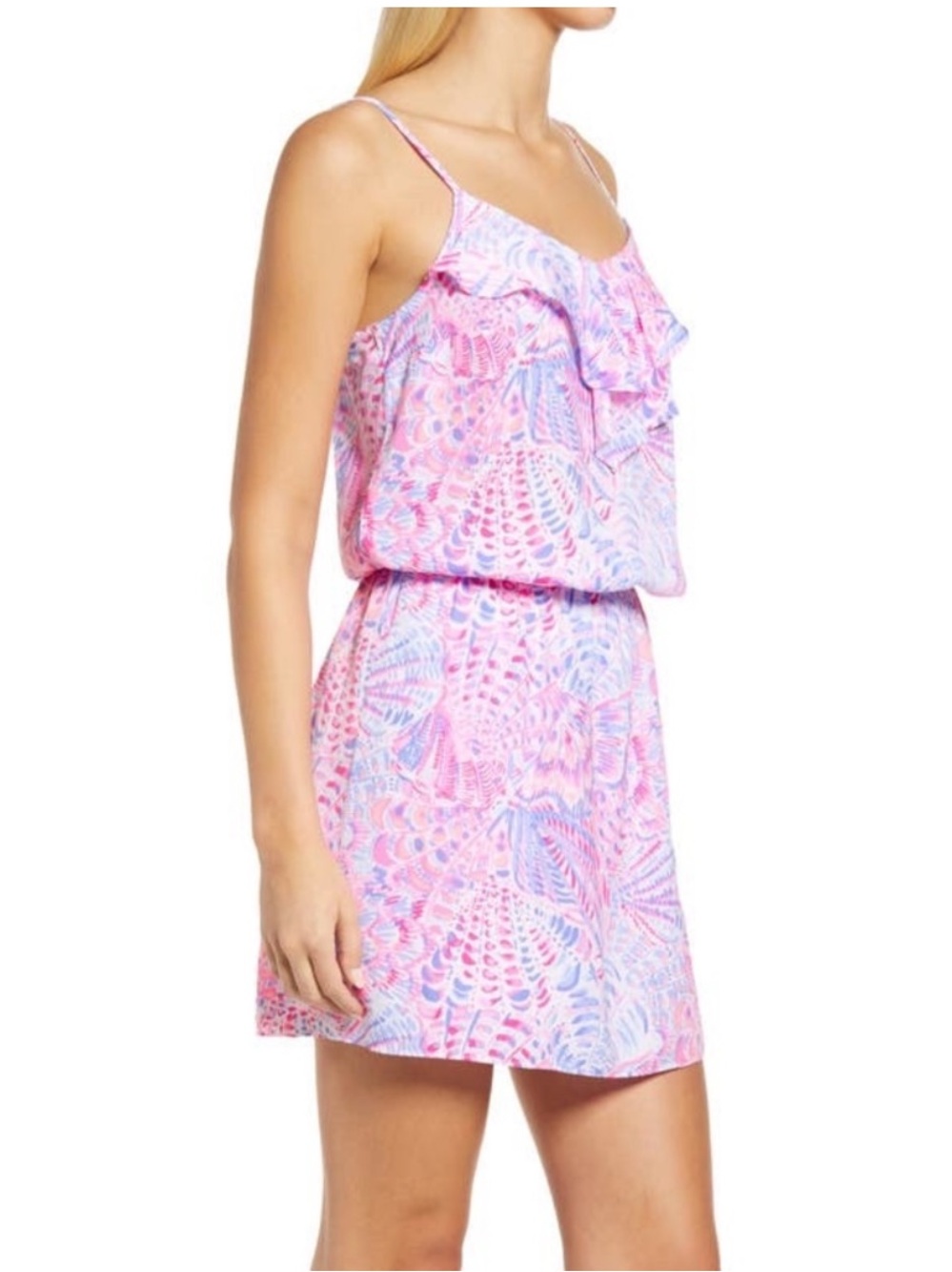 Lilly Pulitzer Zana Skort Romper - Raz Berry Sea You Soon - Picture 5 of 9